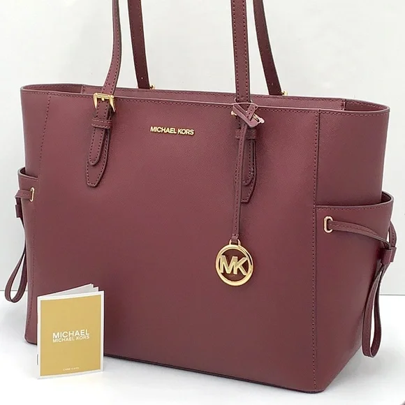 MICHAEL KORS GILLY LARGE DRAWSTRING TOTE OXBLOOD COLOR - Picture 4 of 16
